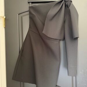 MSGM Black Asymmetrical Tie-Waist Skirt with Dramatic Bow
